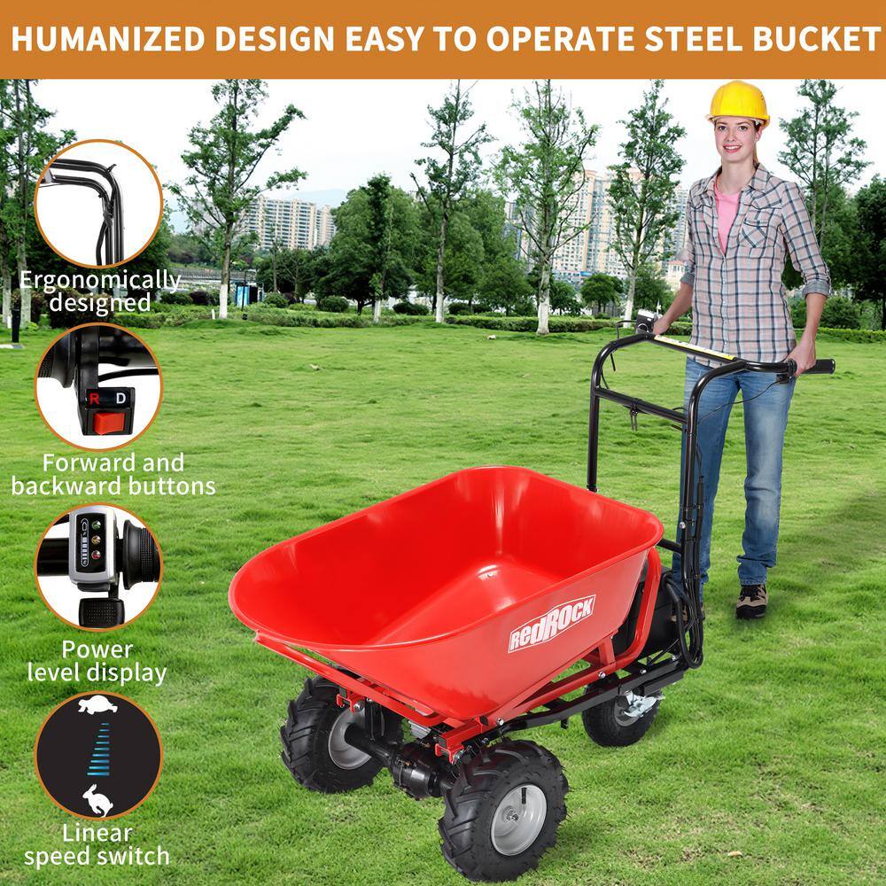 6 cu.ft. Steel Outdoor Garden Cart Electric Cart Capacity 500 lbs Materials