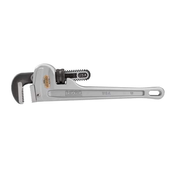 RIDGID 12 in. Aluminum Straight Pipe Wrench for Plumbing Sturdy