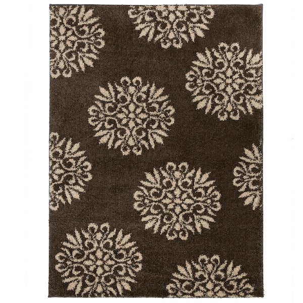 Mohawk Home Exploded Medallions Gray 8 ft. x 10 ft. Shag Area Rug