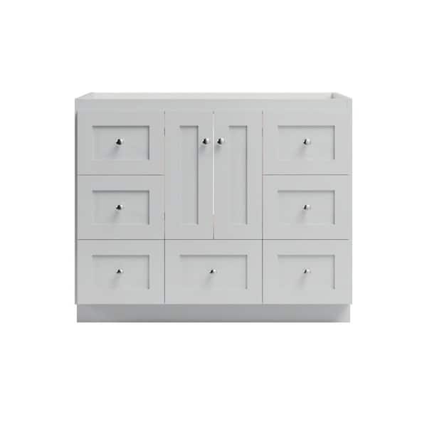 Simplicity by Strasser Shaker 42 in. W x 21 in. D x 34.5 in. H Bath Vanity Cabinet without Top in Dewy Morning