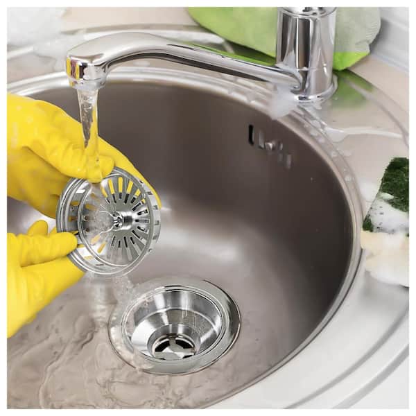 3-1/2 in. Strainer Basket Replacement for Kitchen Sink Drains Stainless Steel Kohler Style Stopper (2-Pack)
