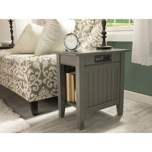 Nantucket Grey Chair Side Table with Charger