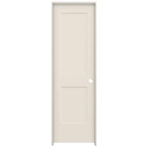 24 in. x 80 in. 2 Panel Monroe Primed Left-Hand Smooth Solid Core Molded Composite MDF Single Prehung Interior Door
