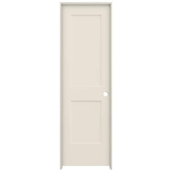 JELD-WEN 24 in. x 80 in. 2 Panel Monroe Primed Left-Hand Smooth Solid Core Molded Composite MDF Single Prehung Interior Door