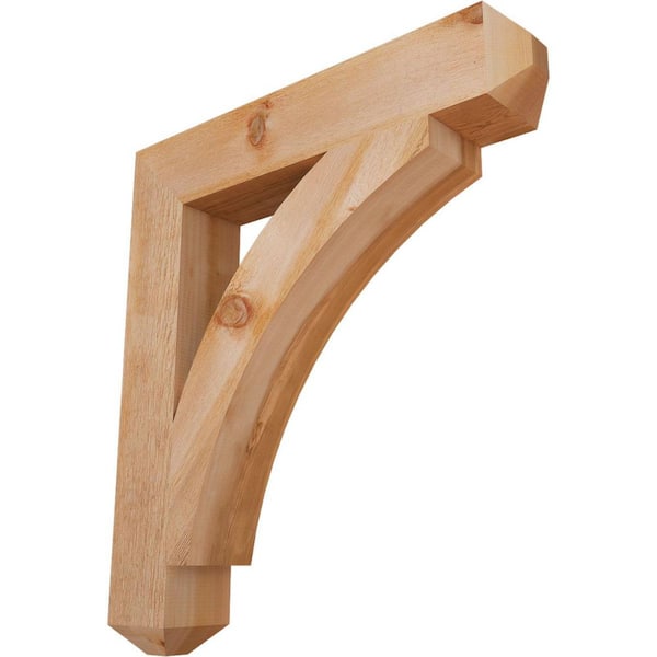 Ekena Millwork 6 in. x 38 in. x 34 in. Western Red Cedar Thorton Craftsman Rough Sawn Bracket