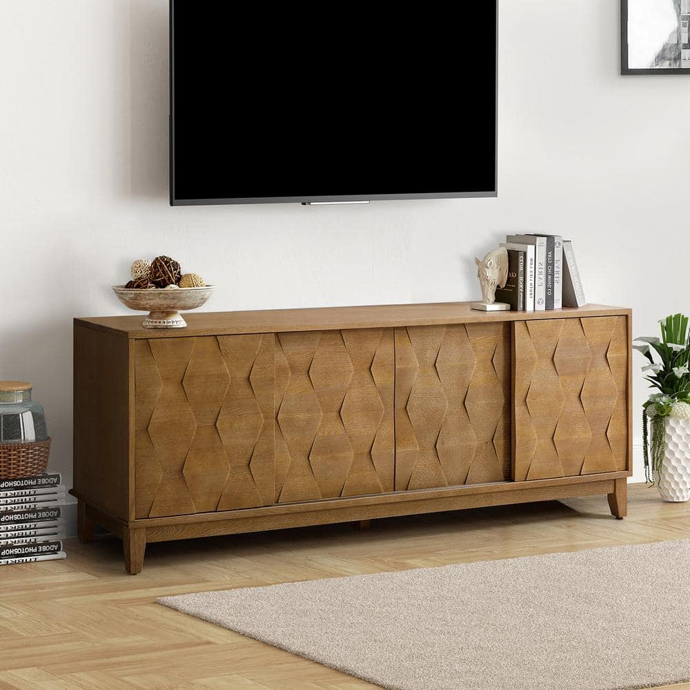 JAYDEN CREATION Napoleon Seadrift Modern 72 in. Sliding Door TV