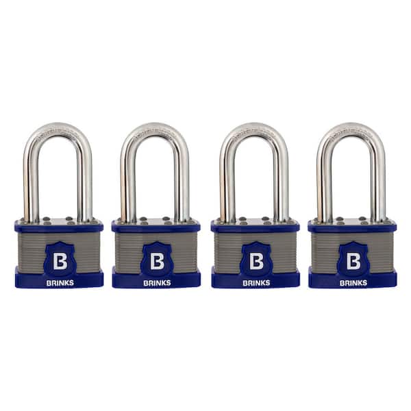 2 in. (50 mm) Commercial-Grade Laminated Steel XT Keyed Padlock, 2 in. Shackle, 4-Pack