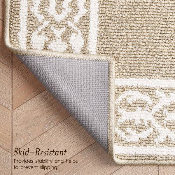 Lorreta 2-Tone Berber/Ivory 2 ft. × 5 ft. Tufted Border Polypropylene Area Rug