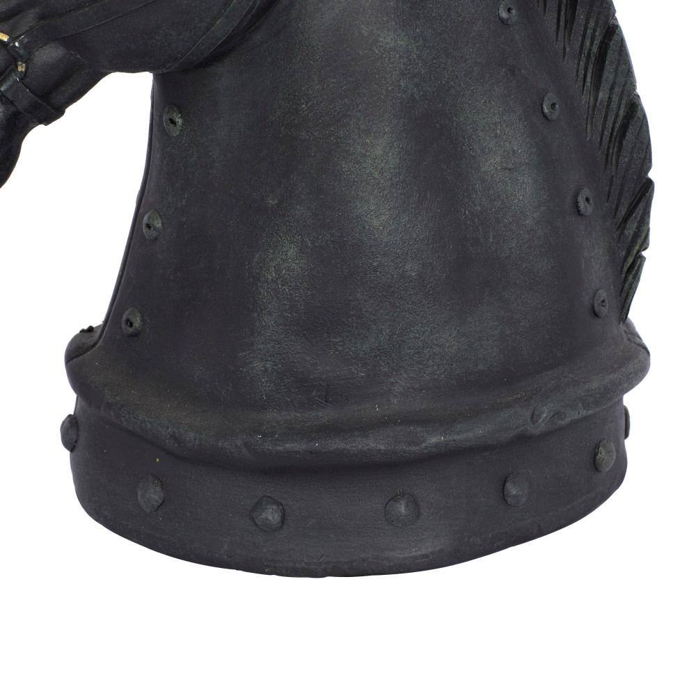 12" Black Resin Horse Head Sculpture with Metal Accents