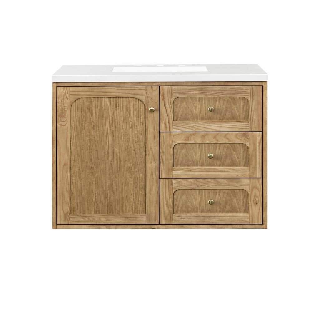 Laurent 36'' Light Natural Oak Single Vanity with Quartz Top