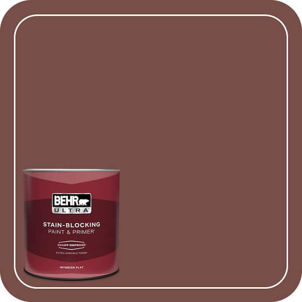 BEHR ULTRA 1 qt. #170F-7 Leather Bound Extra Durable Flat Interior Paint & Primer