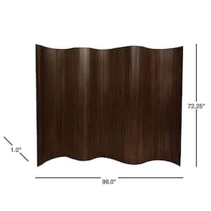 6 ft. Dark Mocha Bamboo Wave 1-Panel Room Divider