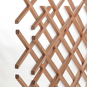 28-Bottle Trimmable Wine Rack Lattice Panel Inserts in Unfinished Solid North American Cherry