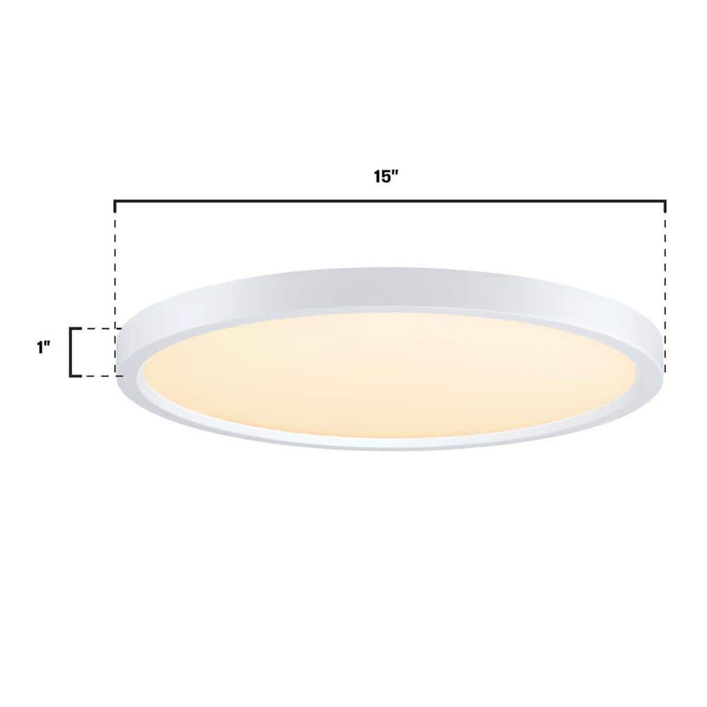 White Aluminum 16-Inch LED Flush Mount Ceiling Light