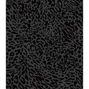 Amur Leopard Skin Black Vinyl Peel and Stick Wallpaper