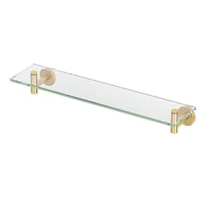 Latitude II 20.13 in. W Glass Shelf in Brushed Brass