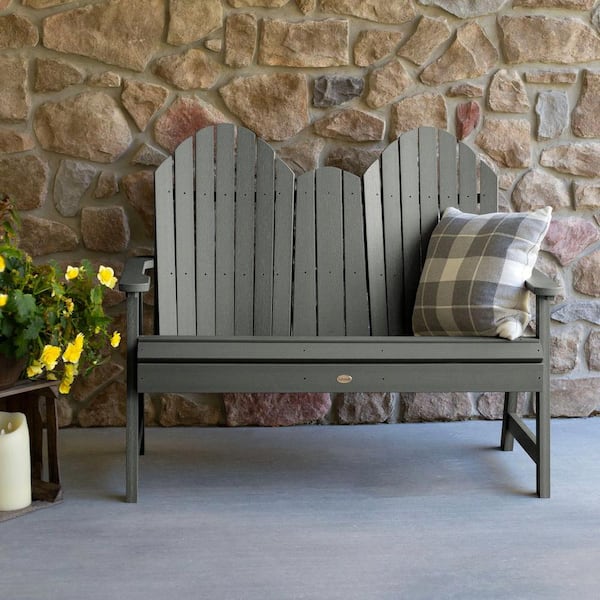 Hamilton 4ft 2-Person Coastal Teak Recycled Plastic Dining Height Bench