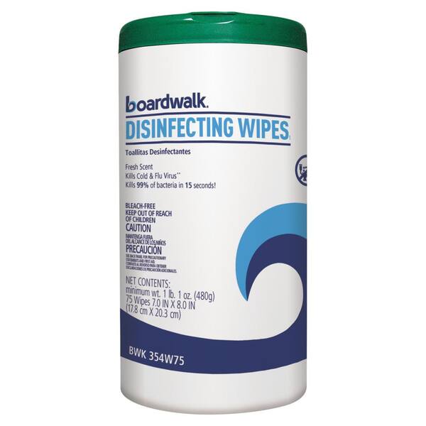 Boardwalk Fresh Scent Disinfecting Wipes, 75 sheets, (Pack of 6) -BWK354W75