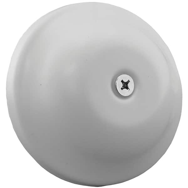 JONES STEPHENS 4-1/4 in. High Impact Plastic Cleanout Cover Plate in White Finish Bell Design with Screw