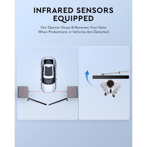 DOORADO Dual Swing Automatic Gate Openers for Doors up to 1300 lbs. 20 ft. with Remote Complete Kit