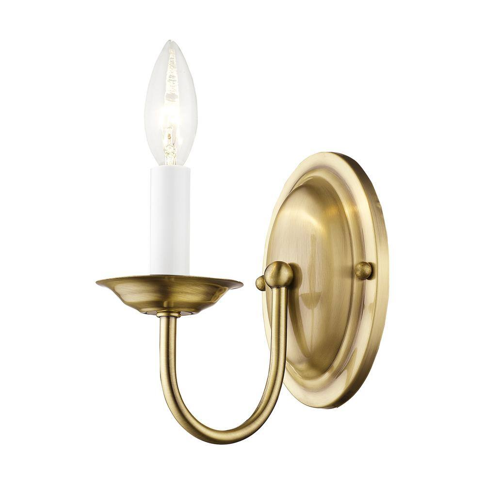 Home Basics Antique Brass Traditional Wall Sconce - 7" Height