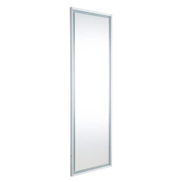 Dimakai 22 in. W x 65 in. H Framed Rectangular Wall-Mounted LED Light Full Body Bathroom Vanity Mirror in Brushed Silver