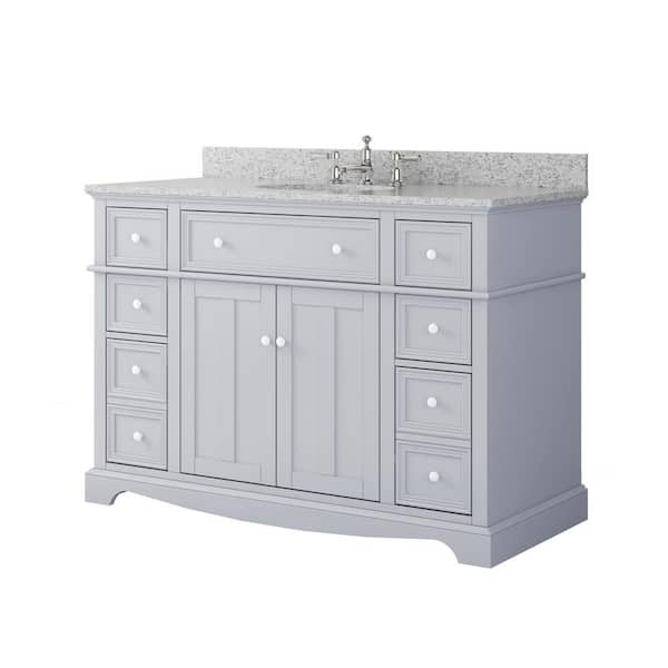 Home Decorators Collection Fremont 72 in. W x 22 in. D x 34 in. H Double  Sink Freestanding Bath Vanity in Navy Blue with Gray Granite Top  TJ-FTV7222BLU - The Home Depot