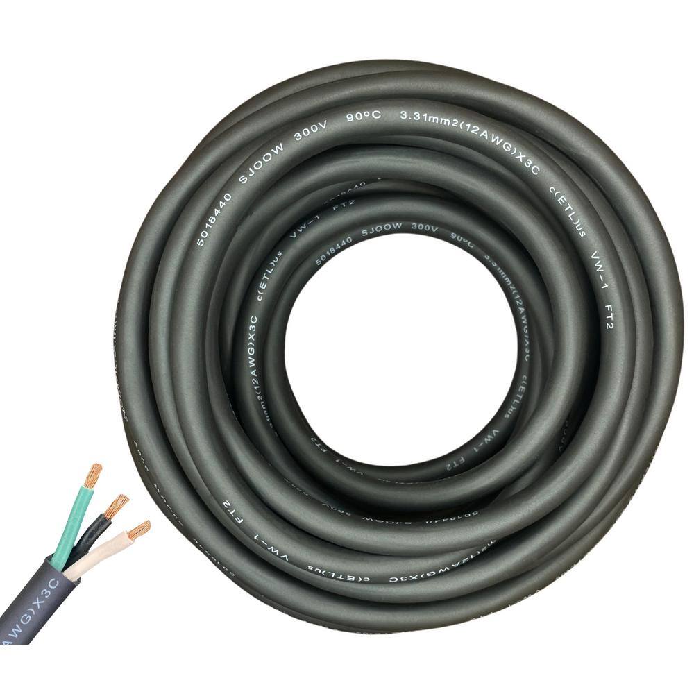 150 ft. 12 Gauge 3 Conductor 300-Volt Black SJOOW Cable Cord price history on PriceWatchPro