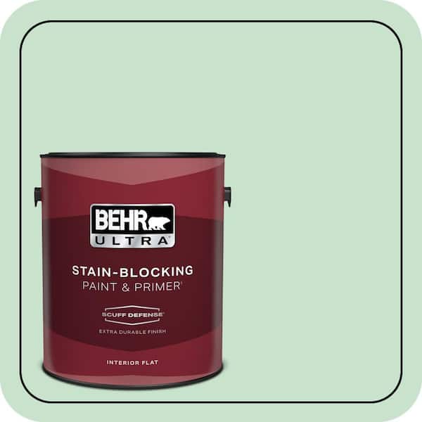 BEHR ULTRA 1 gal. #M410-2 Wishful Green Extra Durable Flat Interior Paint & Primer