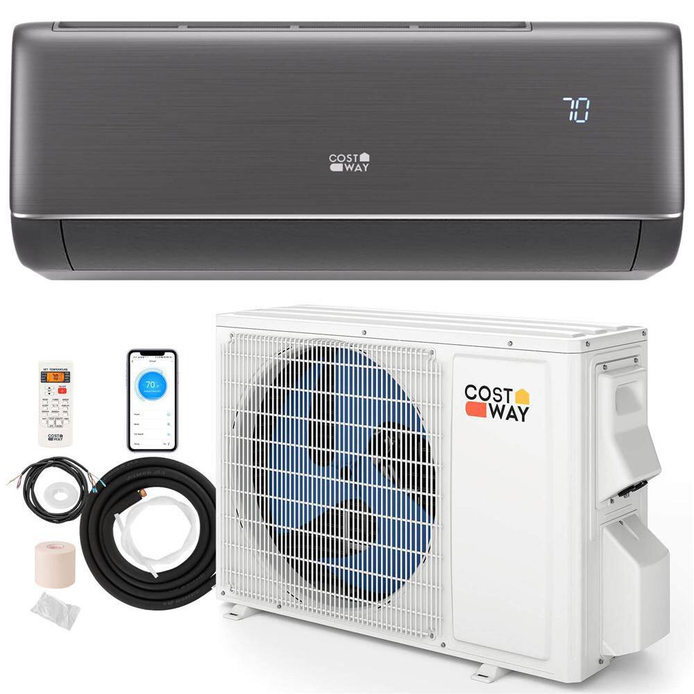 Costway 1-Zone 9100-BTU 20.5 SEER Ductless Mini Split Heat Pump with 13 ...