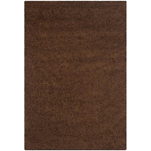 Athens Shag Brown 3 ft. x 5 ft. Solid Area Rug