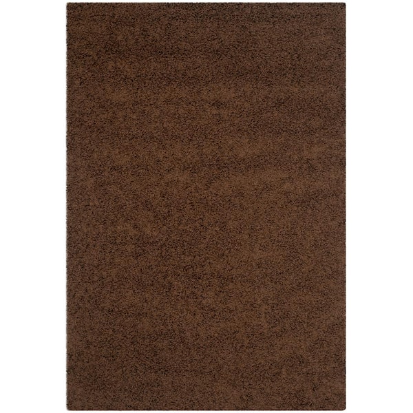 SAFAVIEH Athens Shag Brown 4 ft. x 6 ft. Solid Area Rug
