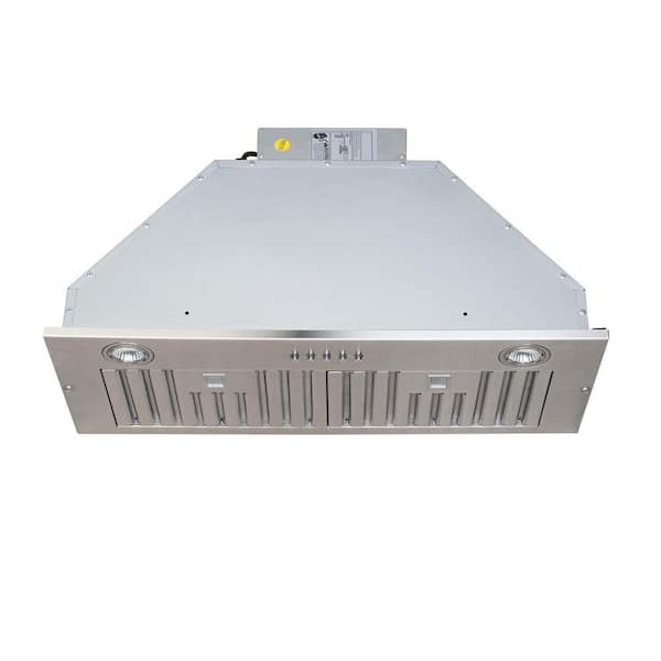 28 in. 600 CFM Insert/Built-in Range Hood with Baffle Filters LED Lights 3-Speed ​​Control in Stainless Steel