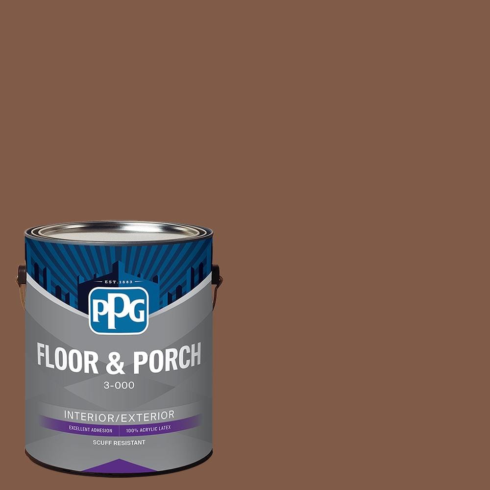 1 gal. PPG1071-7 Spiced Cinnamon Satin Interior/Exterior Floor and Porch Paint -  PPG1071-7FP-1SA