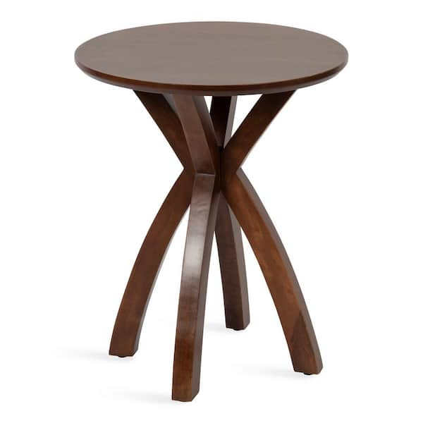 Kate and Laurel Soleyn 19.75 in. Walnut Brown Round Wood End Table