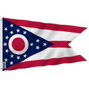 Fly Breeze 3 ft. x 5 ft. Polyester Ohio State Flag 2-Sided Flags Banner with Brass Grommets and Canvas Header