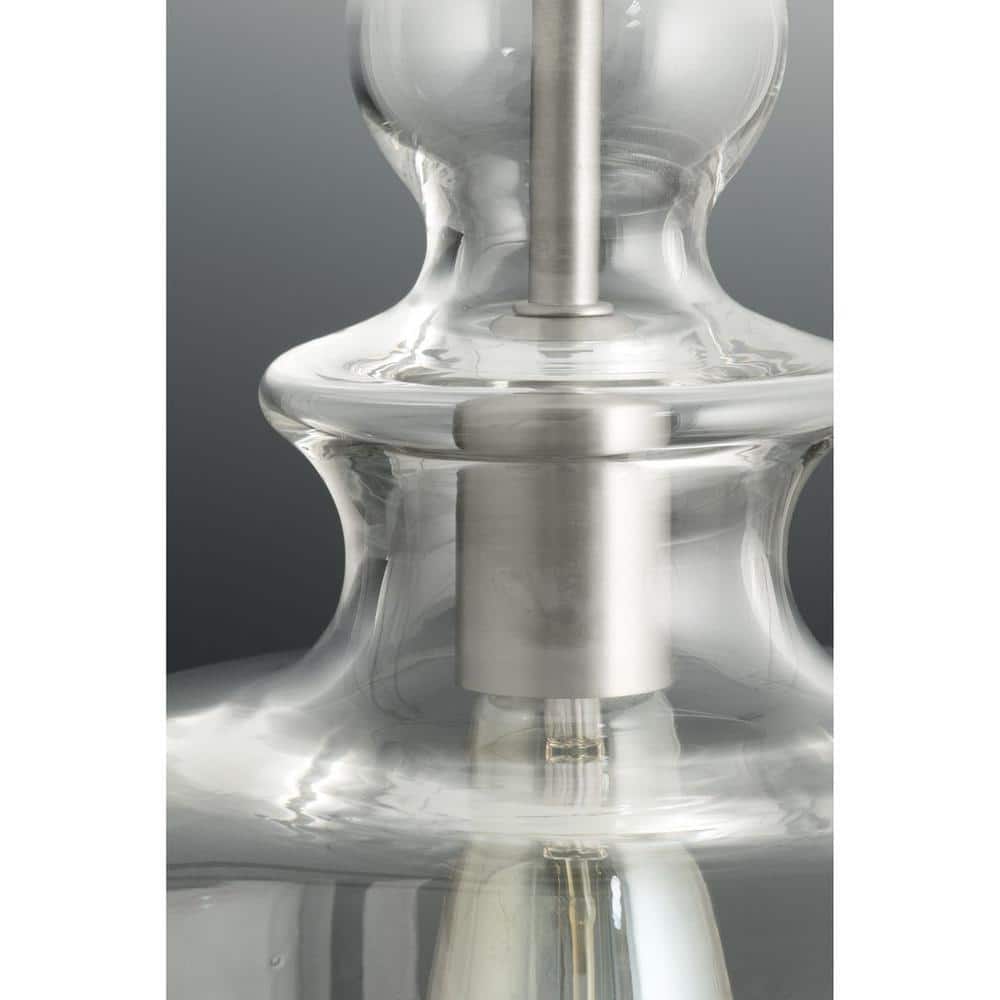 Staunton Brushed Nickel 15'' Modern Pendant Light with Clear Glass Shade