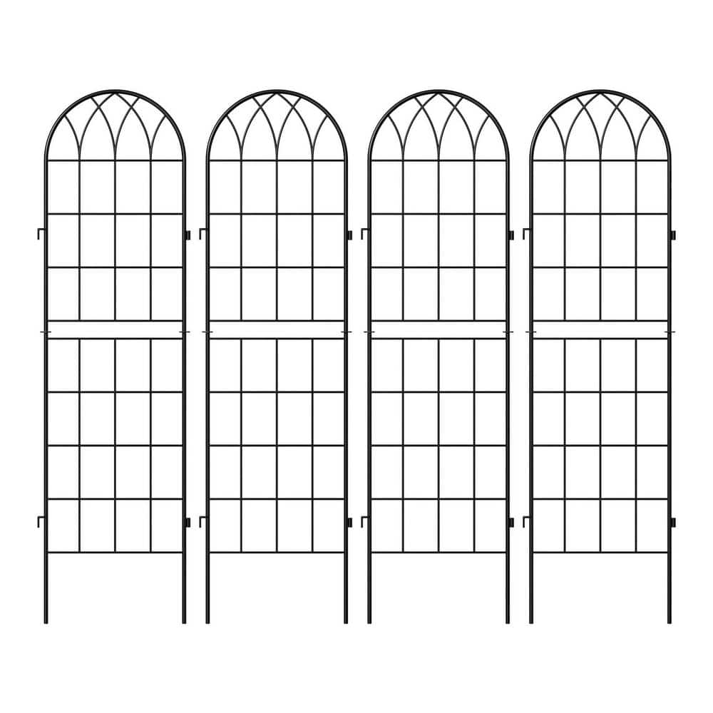 4-Pack Metal Garden Trellis, 16 in. W x 59 in. H Metal Garden Decorative Trellis for Climbing Plants Support, Black price history on PriceWatchPro