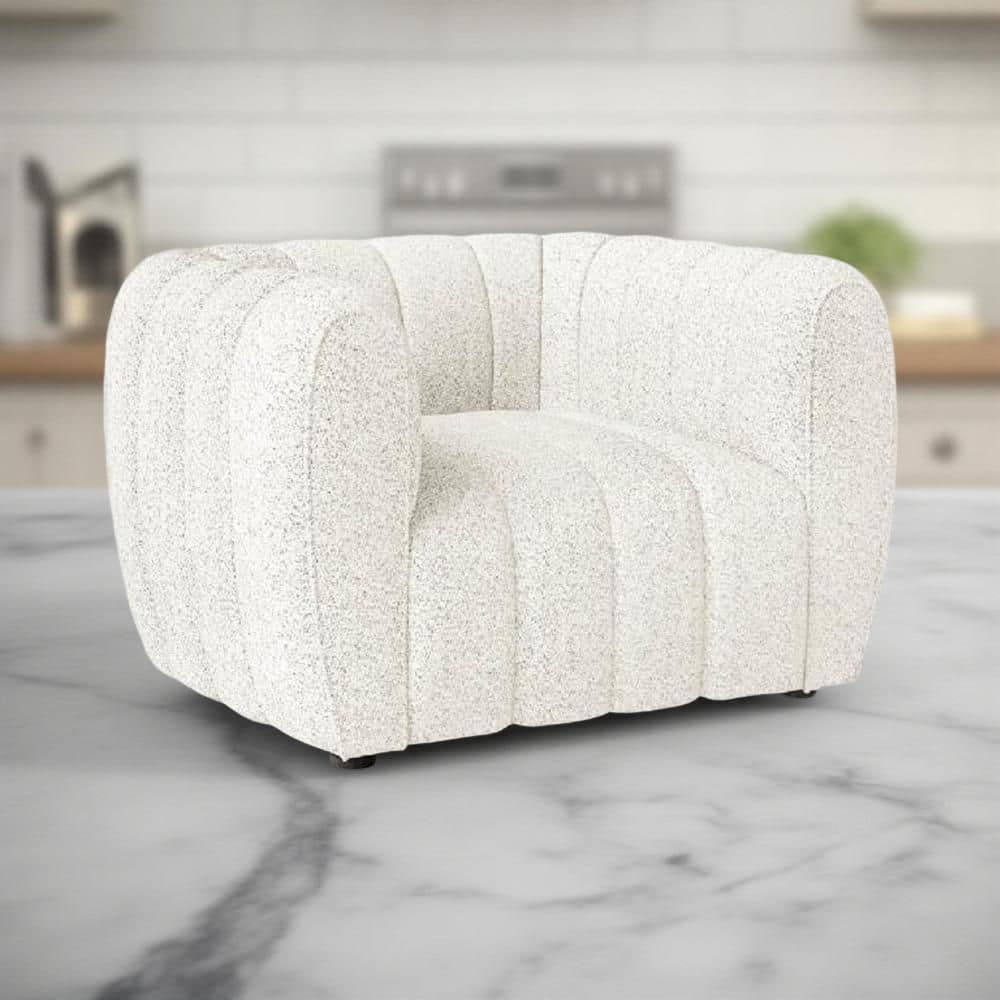 Hery Off White and Black Fabric Accent Chair with Channel Tufted price history on PriceWatchPro