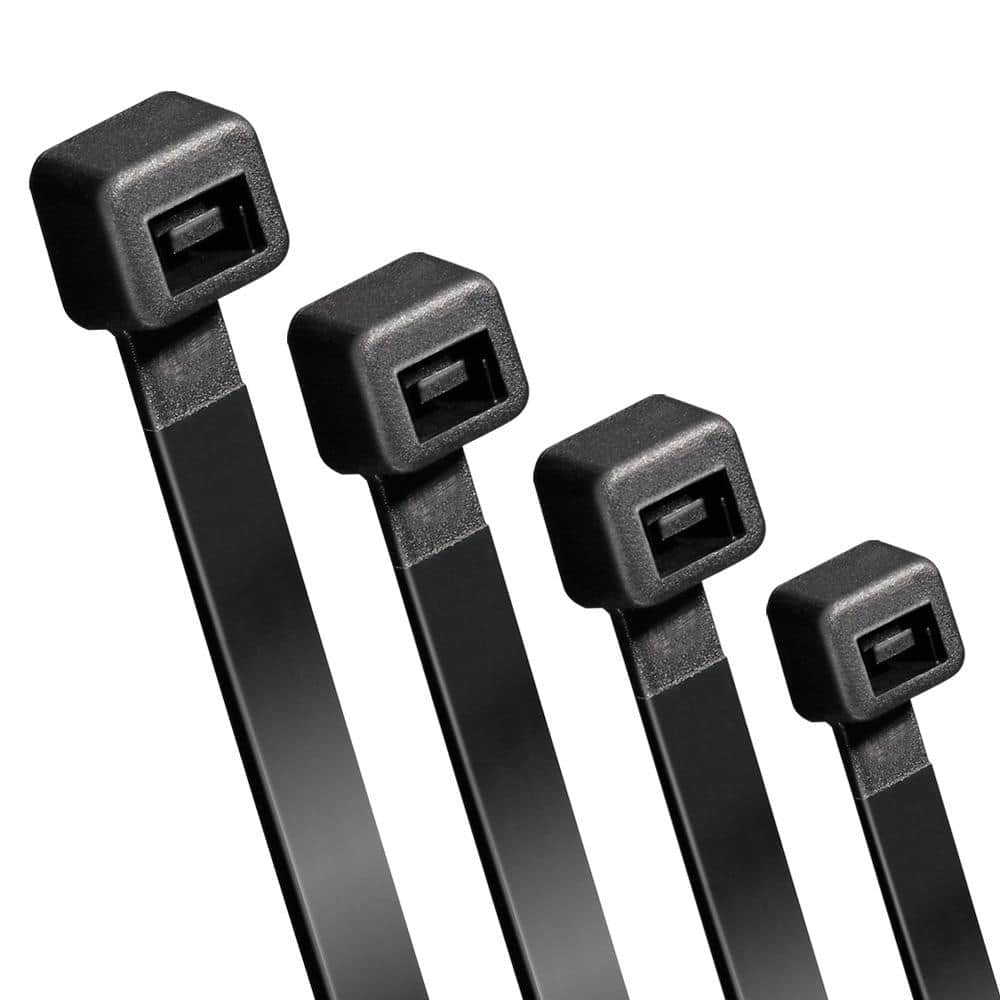 4 in. 6 in. 8 in., 11 in. Assorted Combo Pack UV Resistant Cable Zip Ties U