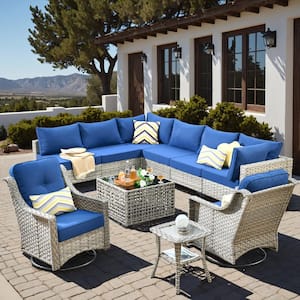 HOOOWOOO Howell 10-Piece Wicker Outdoor Patio Conversation