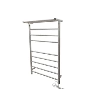 Eve 8-Bar Stainless Steel Wall Mounted Electric Towel Warmer Rack in Brushed Nickel