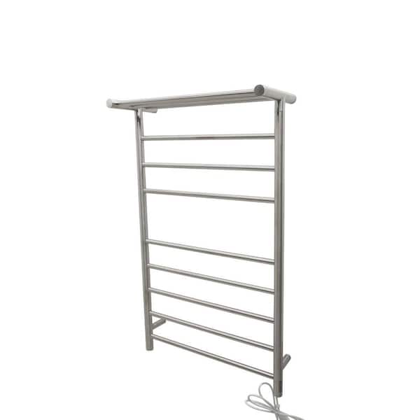 ANZZI Eve 8-Bar Stainless Steel Wall Mounted Electric Towel Warmer Rack in Brushed Nickel