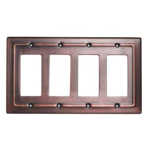 Architectural 4-Gang 4-Rocker Wall Plate (Antique Copper Finish)
