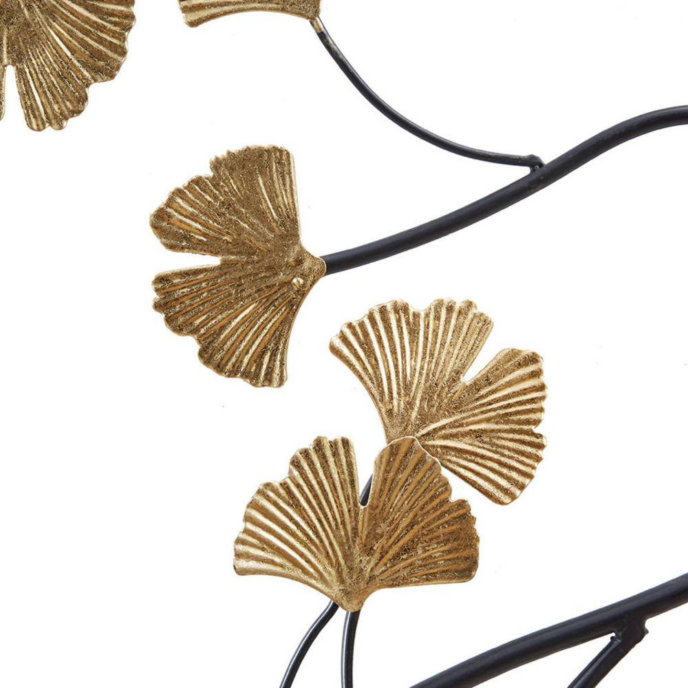 Golden Ginkgo Leaves 3-Piece Metal Wall Sculpture