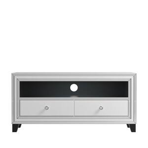 White Glass TV Cabinet with MDF Frame