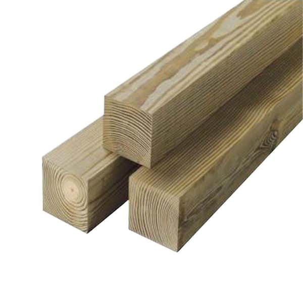 Unbranded 6 in. x 6 in. x 8 ft. Pine Rough Timber Treated to Light Duty Wood Post