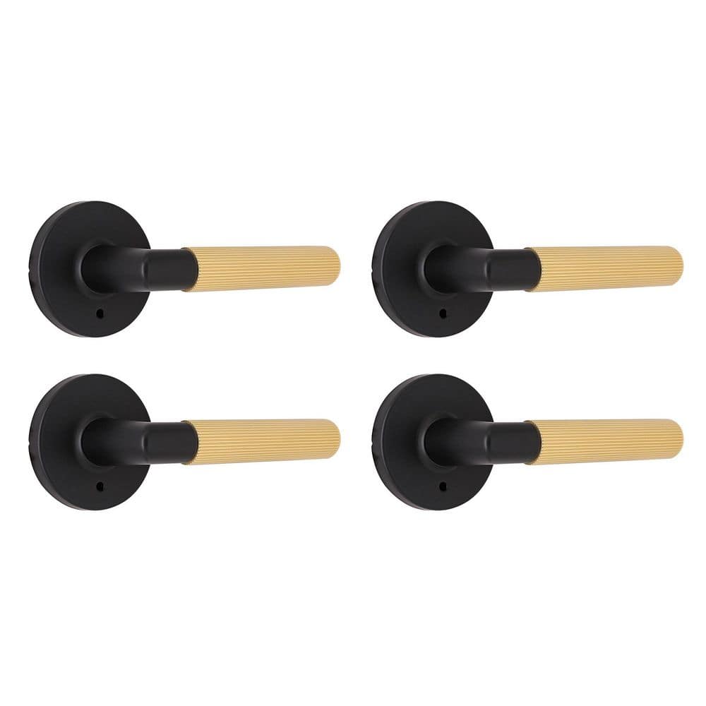 Downing Matte Black / Brushed Gold Bed/Bath Privacy Door Handle 4-Pack price history on PriceWatchPro