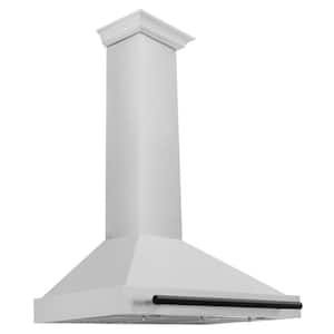 Autograph Edition 36 in. Convertible Satin Stainless Steel Wall Mount Range Hood with Matte Black Handle