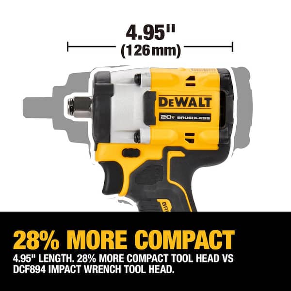 DEWALT - ATOMIC 20V MAX Lithium-Ion Cordless Brushless 1/2 in. Variable Speed Impact Wrench with (2) 20V Premium 5Ah Batteries